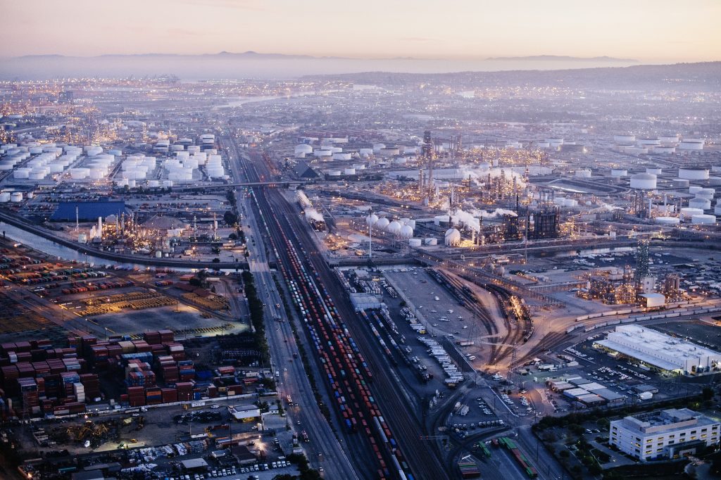 Aerial view of Los Angeles, California, USA