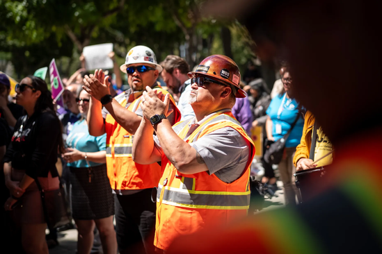 Construction Workers celebrating